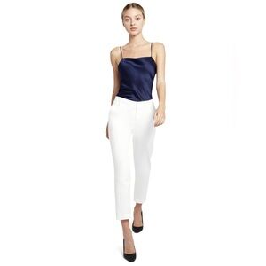 ALICE + OLIVIA | white slim fit trouser with zipper ankled | size 8